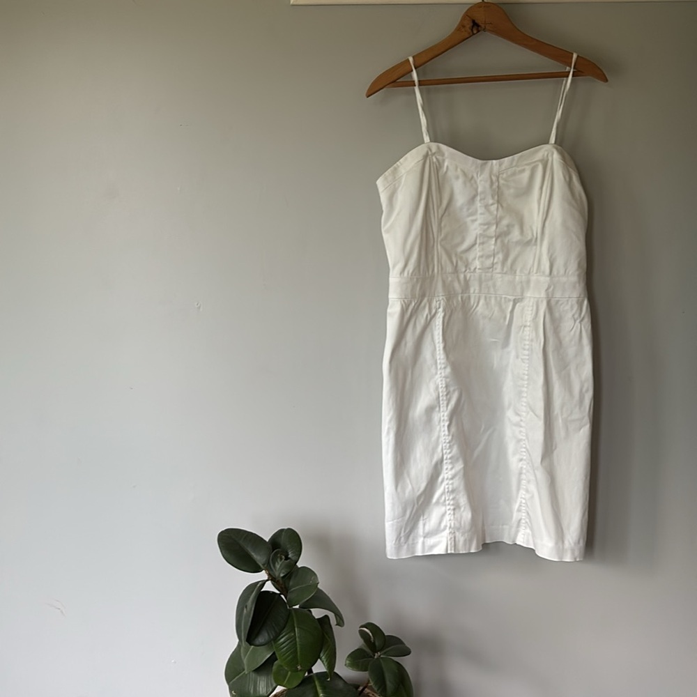 Tristan White Strapless Tube Top Dress • Women’s 8 • Cotton‑Spandex Blend